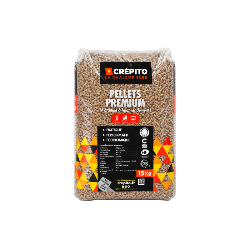 Granulés de bois Crépito (palette de 72 sacs - 1080kg)